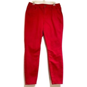 LANE BRYANT RED SKINNY JEANS SIZE 16